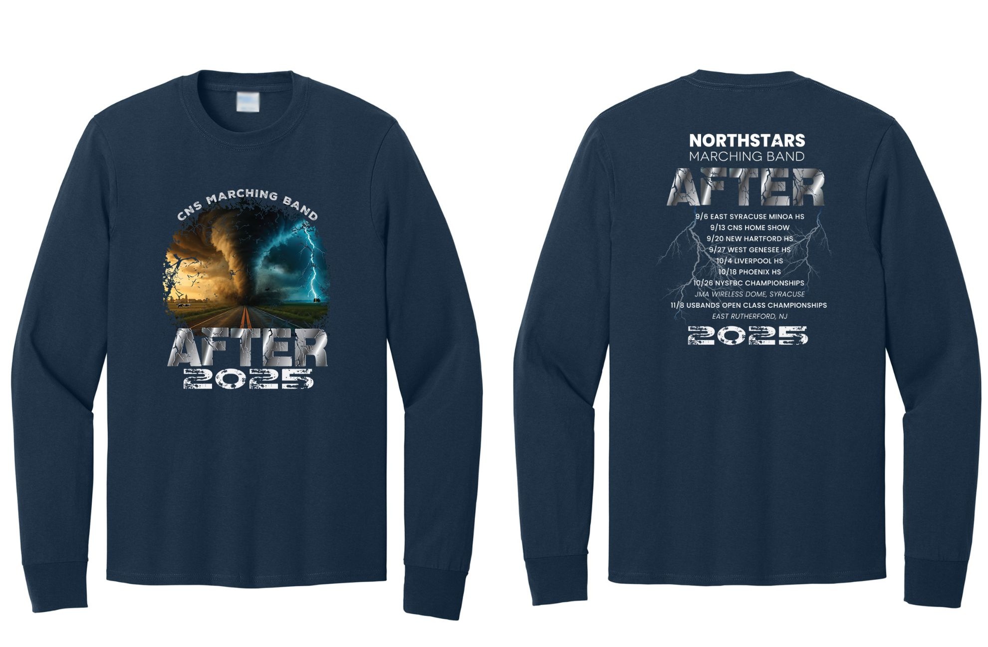 CNS Marching Band Store - navy long sleeve shirt kids adults sizes