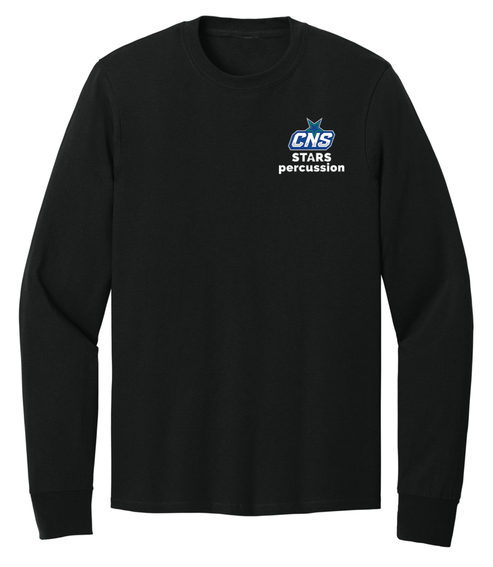 CNS Marching Band Store - stars percussion black long sleeve shirt